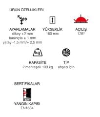 Ahşap Kapı Hidrolik Menteşe Gri