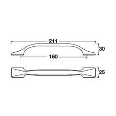 Hafele Mobilya Kulpu Adda 160mm Parlak Krom