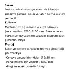 Ahşap Kapı Hidrolik Boş Menteşe Gri