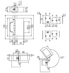 Ahşap Kapı Hidrolik Boş Menteşe Gri