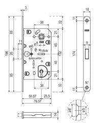 Agb Manyetik Kilit Oda Tipi 50/18mm Bronz Kaplama