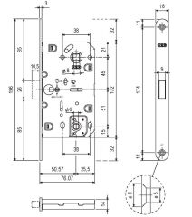 Agb Manyetik Kilit WC Tipi 50/18mm Nikel