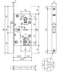 Agb Manyetik Kilit WC Tipi 50/18mm Antik Pirinç Kaplama