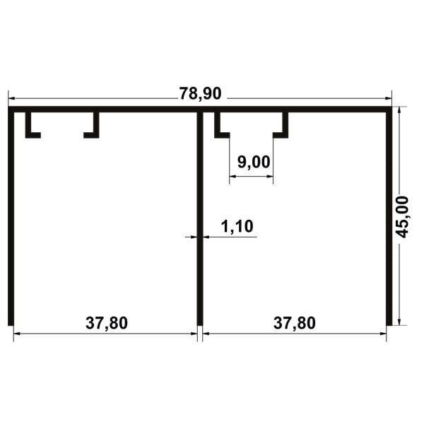 Hafele Multisoft 60 Üst Ray Alü. Eloksal 2.7m