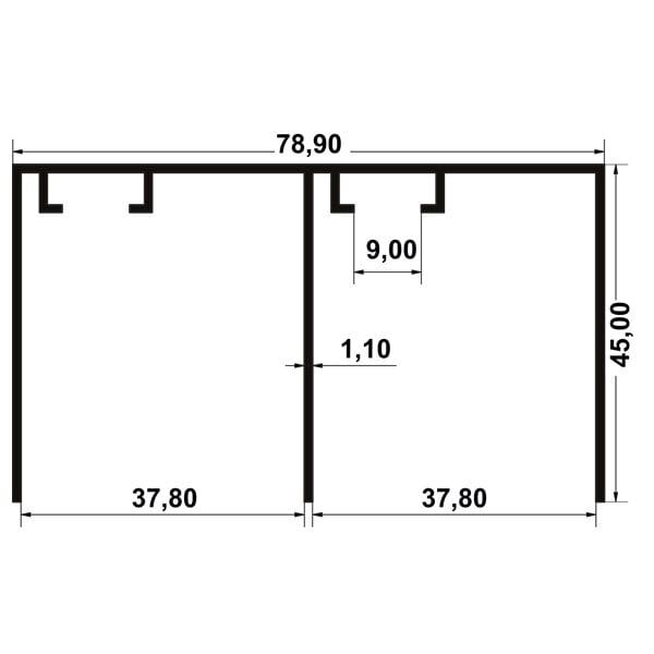 Hafele Multisoft 60 Üst Ray Alü. Eloksal 2.5m