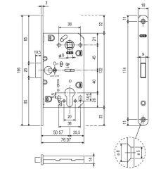 Agb Manyetik Kilit Barelli 50/18mm Parlak Pirinç Renk