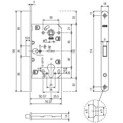 Agb Manyetik Kilit Barelli 50/18mm Nikel Kaplama