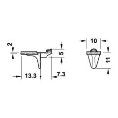 Hafele Cam Raf Pimi Siyah 5Mm 20Kg (500 Adet)