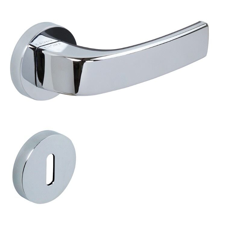 Pera Kapı Kolu Seti Oda Krom Parlak - Siyah