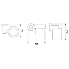 Hafele Diş Fırçalık Ozo Duvara Monte Mat Altın