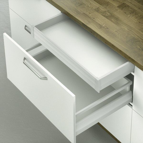 Hafele İç Çekmece Seti Tam Açılım Bordürsüz Frenli 30'luk Vidalı Gri