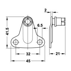 Hafele Maxi Gövde Bağlantı Parçası 28mm, Siyah Renk