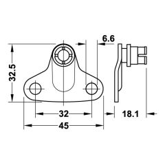 Hafele Maxi Gövde Bağlantı Parçası 37mm, Siyah Renk