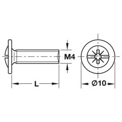Hafele Kulp Vidası Galvaniz M4X9Mm (100 Adet)