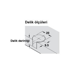 Hafele Rafix 20 Gövde Nikel Kaplama 16Mm (100 Adet)