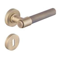 BRIA-K Kapı Kolu Seti Oda Antik Pirinç Fırçalanmış