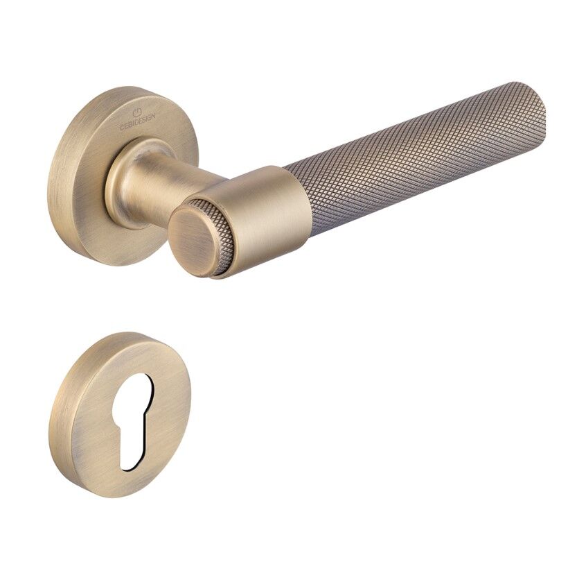 BRIA-K Kapı Kolu Seti Yale Antik Pirinç Fırçalanmış