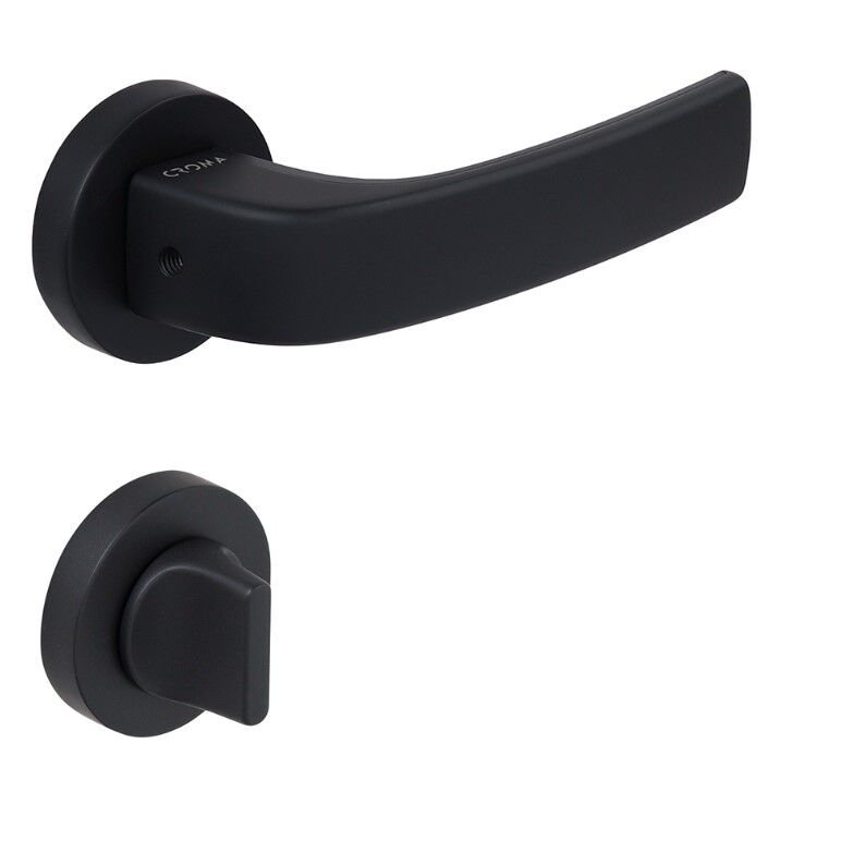 Pera Kapı Kolu Seti WC Siyah Mat