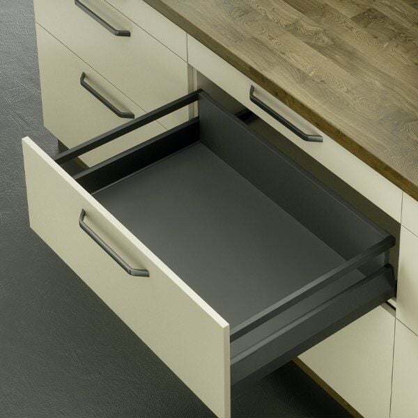 Hafele Matrix Box P35 Kare Bordürlü 18/92/350mm Vidalı, Antrasit Renk