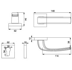 Pera-S Kapı Kolu Seti Yale Krom Parlak-Siyah