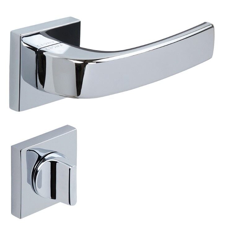 Pera-S Kapı Kolu Seti WC Krom Parlak-Siyah