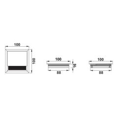 Hafele Exıt Kablo Kanalı, Eloksal Mat 100X100mm