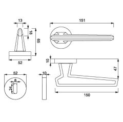SINA Kapı Kolu Seti Oda Inox