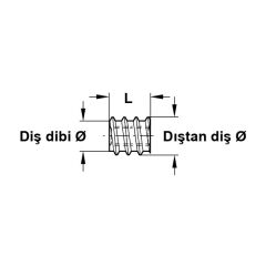 Hafele Düz Başlı Çelik Dübel M4x8mm (100 Adet), Galvaniz