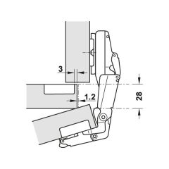Hafele Tas Menteşe M510 Yavaşlatıcılı Düz 48/6 Mat Nikel