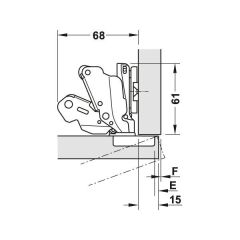 Hafele Tas Menteşe M510 Yavaşlatıcılı Düz 48/6 Mat Nikel
