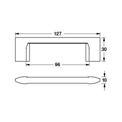 Hafele Mobilya Kulpu Enzo 96mm Mat Krom