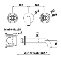 Hafele Loft Ankastre Lavabo Bataryası Titanyum
