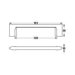 Hafele Mobilya Kulpu Enzo 128mm Mat Krom
