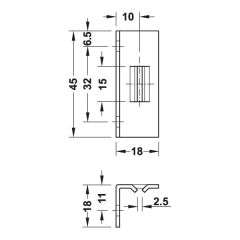 Hafele Köşebent,Galvaniz,45X45X18Mm (50 Adet)