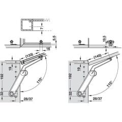Hafele Maxi Makas Seti B 37mm, Nikel Renk