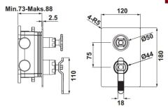 Hafele LOFT Ankastre Banyo Bataryası Titanyum