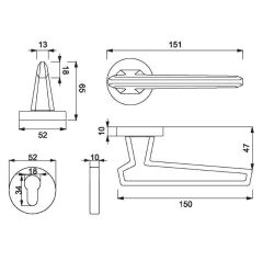 SINA Kapı Kolu Seti Yale Pirinç Mat