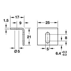 Hafele Köşebent Yatay Çelik Nikel Kpl. (50 Adet)