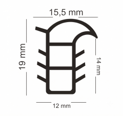 Çelik Kapı Fitili 15.5mm Siyah (100 Metre)