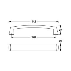 Hafele Mobilya Kulpu Charlie 128mm Parlak Krom