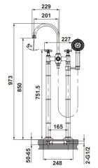 Hafele MONET Küvet Bataryası Parlak Altın
