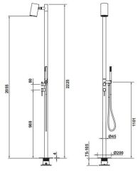 Hafele LAGOON Açık Hava Duş Kolonu Paslanmaz Çelik Renkli