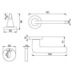 NETA Kapı Kolu Seti Oda Krom Parlak