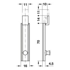 Hafele Mobilya Sürgüsü Dirs.Pi.Ni.Kpl.70Mm