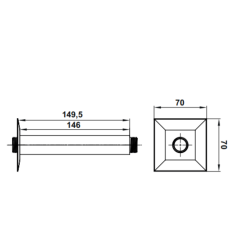 Hafele Tavandan Tepe Duşu Borusu Fluxo Köşeli Parlak Krom