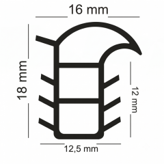 Çelik Kapı Fitili 16mm Gri (100 Metre)