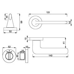 NETA Kapı Kolu Seti WC Krom Parlak