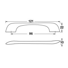 Hafele Mobilya Kulpu Gestrud 96mm Parlak Krom