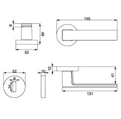 Croma Zera Kapı Kolu Seti Oda Mat Pirinç-Siyah