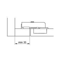 Hafele M.S. Sabit Kapak Menteşesi Düz 48/6